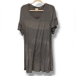 Mossimo Supply Co. Black And White Striped Casual Dress Size XL